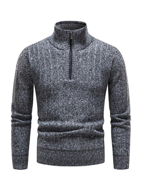 Men's stand collar zipper half cardigan sweater kakaclo