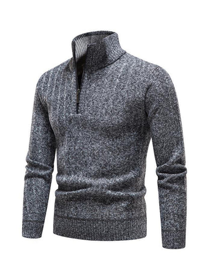 Men's stand collar zipper half cardigan sweater kakaclo