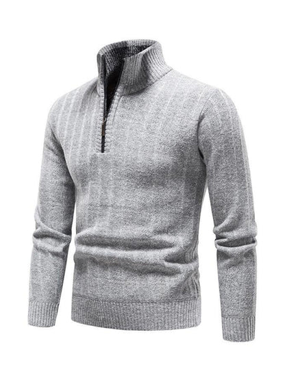 Men's stand collar zipper half cardigan sweater kakaclo