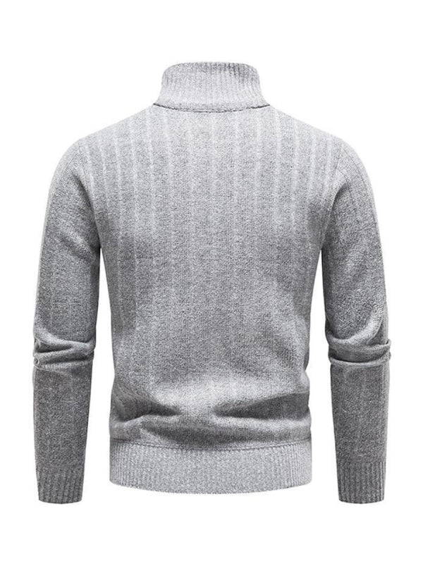 Men's stand collar zipper half cardigan sweater kakaclo