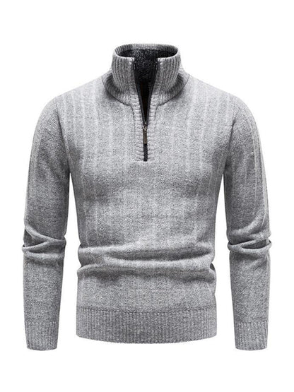 Men's stand collar zipper half cardigan sweater kakaclo