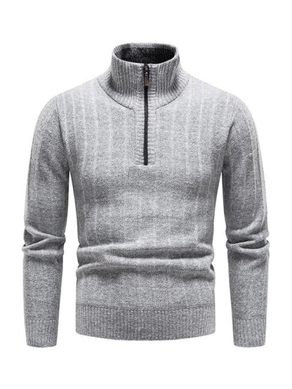 Men's stand collar zipper half cardigan sweater kakaclo